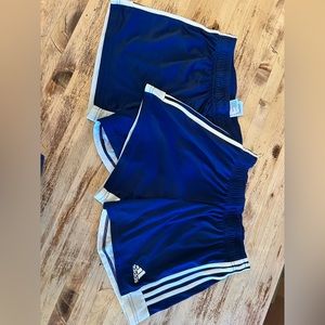 Adidas women’s soccer shorts navy 2 pairs